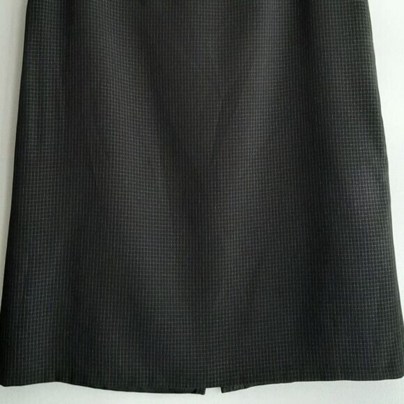 AK ANNE KLEIN / Classic Grid Check Knee Length Pencil Skirt Black Sz 10 - Picture 4 of 11